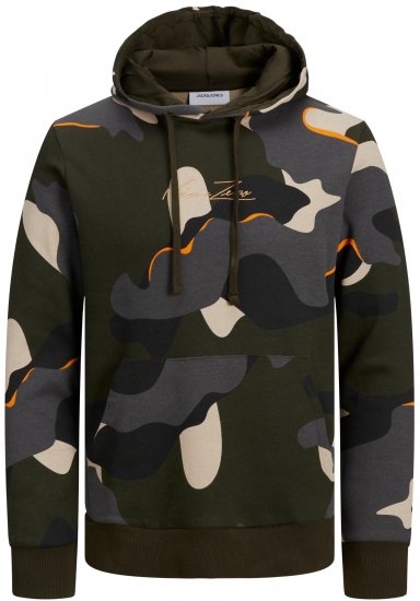 Jack & Jones JJCRAMP Hoodie Green - Mikiny & mikiny bez kapucne - Mikiny & Mikiny s Kapucňou 2XL-12XL