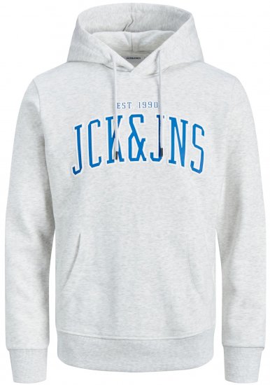 Jack & Jones JJCEMB Hoodie White - Mikiny & mikiny bez kapucne - Mikiny & Mikiny s Kapucňou 2XL-12XL