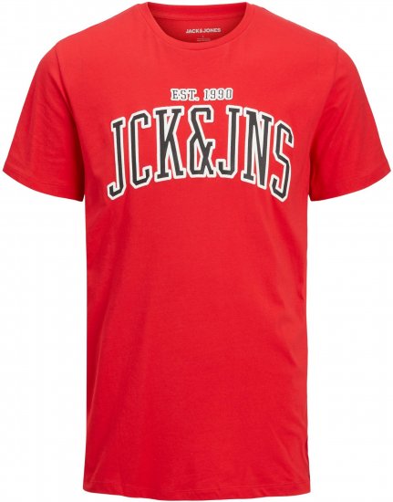 Jack & Jones JJCEMB TEE Red - Tričká - Nadrozmerné tričká - 2XL-14XL
