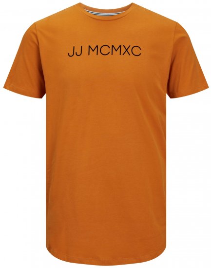 Jack & Jones JJHUGO FLOCK TEE Orange - Tričká - Nadrozmerné tričká - 2XL-14XL