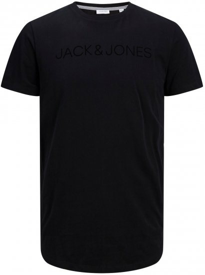 Jack & Jones JJHUGO FLOCK TEE Black - Tričká - Nadrozmerné tričká - 2XL-14XL