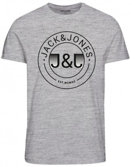 Jack & Jones JJMILAS T-Shirt Grey - Tričká - Nadrozmerné tričká - 2XL-14XL