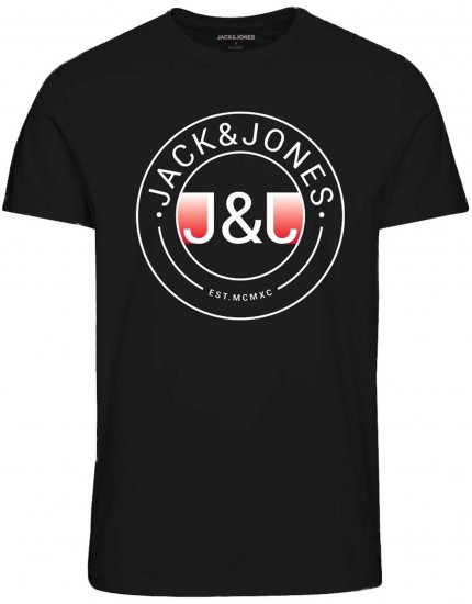 Jack & Jones JJMILAS T-Shirt Black - Tričká - Nadrozmerné tričká - 2XL-14XL