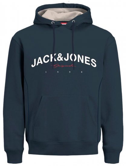 Jack & Jones JORFRIDAY Hoodie Navy - Mikiny & mikiny bez kapucne - Mikiny & Mikiny s Kapucňou 2XL-12XL
