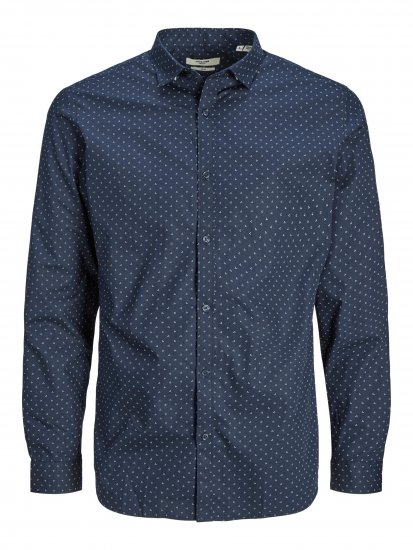 Jack & Jones JPRBLACARDIFF Print Shirt LS Navy - Košele - Košele 2XL-10XL