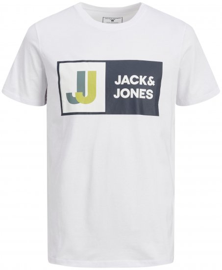 Jack & Jones JCOLOGAN TEE White - Tričká - Nadrozmerné tričká - 2XL-14XL