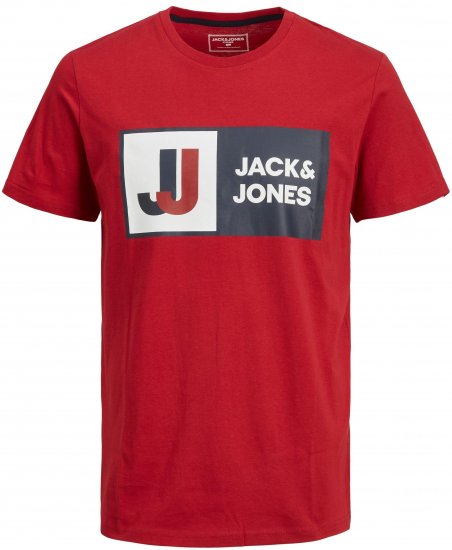 Jack & Jones JCOLOGAN TEE Red - Tričká - Nadrozmerné tričká - 2XL-14XL