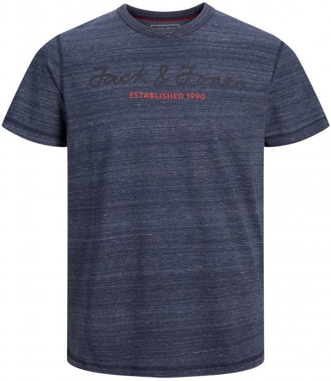 Jack & Jones JCOBERG UPSCALED TEE Navy - Tričká - Nadrozmerné tričká - 2XL-14XL