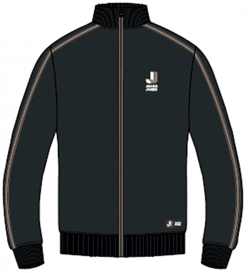 Jack & Jones JCOLOGAN ZIP Sweater Black - Mikiny & mikiny bez kapucne - Mikiny & Mikiny s Kapucňou 2XL-12XL
