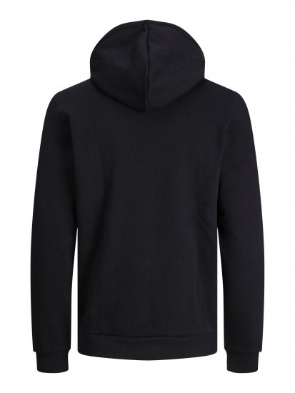 Jack & Jones JCOBERG SWEAT ZIP Hoodie Black - Mikiny & mikiny bez kapucne - Mikiny & Mikiny s Kapucňou 2XL-12XL