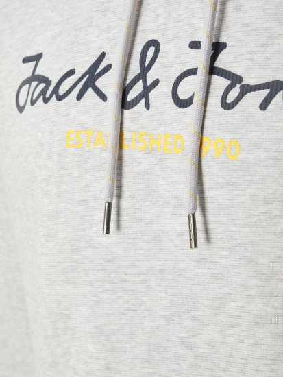 Jack & Jones JCOBERG SWEAT ZIP Hoodie Grey Melange - Mikiny & mikiny bez kapucne - Mikiny & Mikiny s Kapucňou 2XL-12XL