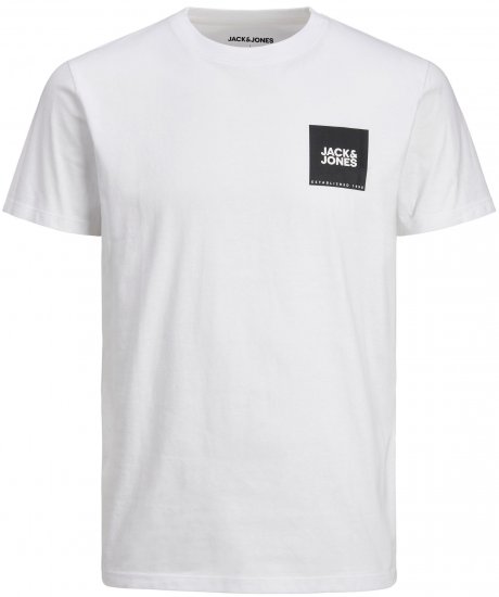 Jack & Jones JJLOCK TEE White - Tričká - Nadrozmerné tričká - 2XL-14XL