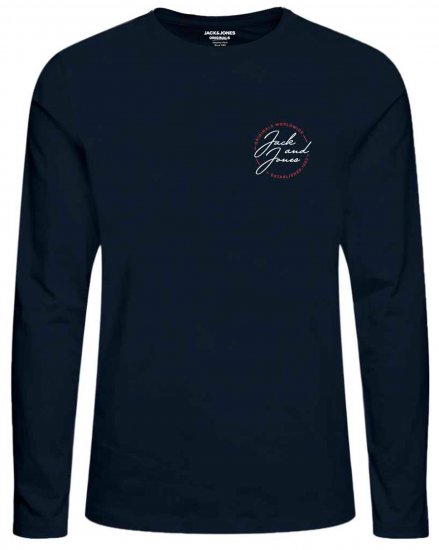Jack & Jones JORJERRYS TEE LS Navy - Tričká - Nadrozmerné tričká - 2XL-14XL