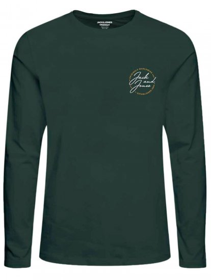Jack & Jones JORJERRYS TEE LS Green - Tričká - Nadrozmerné tričká - 2XL-14XL