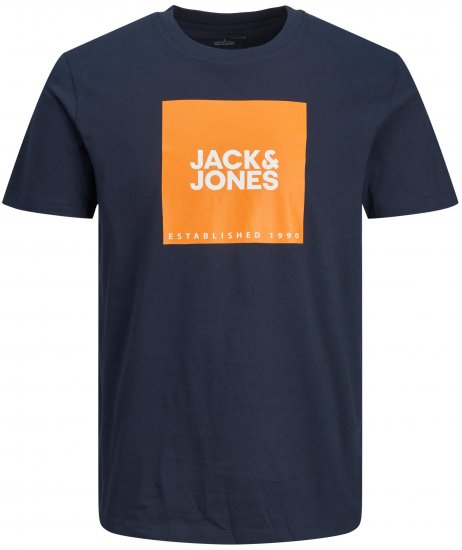 Jack & Jones JJLOCK TEE Dark Blue - Tričká - Nadrozmerné tričká - 2XL-14XL