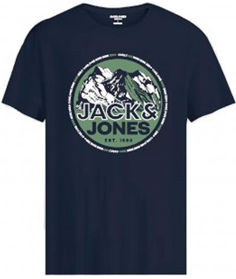 Jack & Jones JCOBOOSTER T-Shirt Navy - Tričká - Nadrozmerné tričká - 2XL-14XL