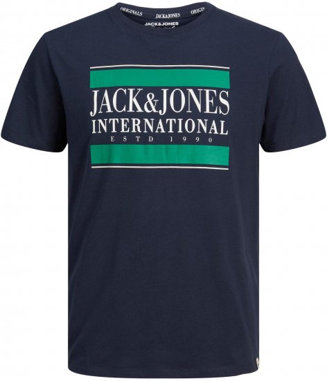 Jack & Jones JORINTERNATIONAL TEE Navy - Tričká - Nadrozmerné tričká - 2XL-14XL