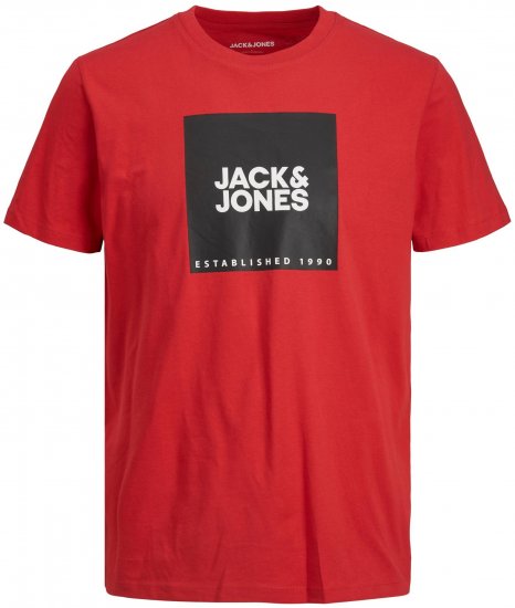 Jack & Jones JJLOCK TEE Red - Tričká - Nadrozmerné tričká - 2XL-14XL