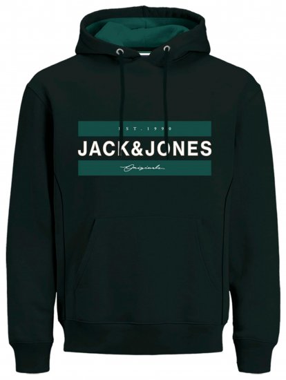 Jack & Jones JORFRIDAY Hoodie Black - Mikiny & mikiny bez kapucne - Mikiny & Mikiny s Kapucňou 2XL-12XL