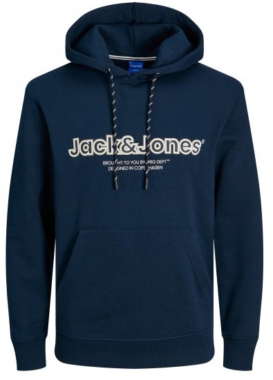 Jack & Jones JORLAKEWOOD SWEAT HOODIE Sky Captain - Mikiny & Mikiny bez kapucne - Mikiny & Mikiny s Kapucňou 2XL-12XL