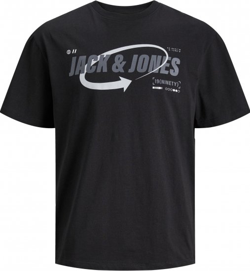 Jack & Jones JCOBLACK TEE SS CREW NECK Black - Tričká - Nadrozmerné tričká - 2XL-14XL