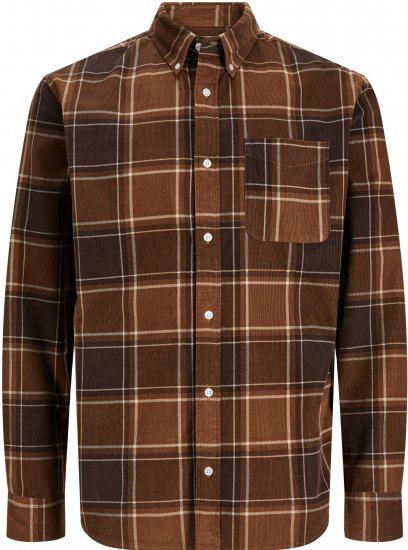 Jack & Jones JPRBLUBROOK CORD X-MAS SHIRT L/S Toffee - Košele - Košele 2XL-10XL