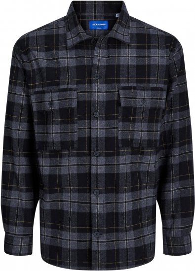 Jack & Jones JORBLAFRI CHECK OVERSHIRT LS Black - Košele - Košele 2XL-10XL