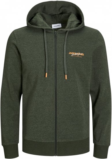 Jack & Jones ALVIS Hoodie Kombu Green - Mikiny & mikiny bez kapucne - Mikiny & Mikiny s Kapucňou 2XL-12XL
