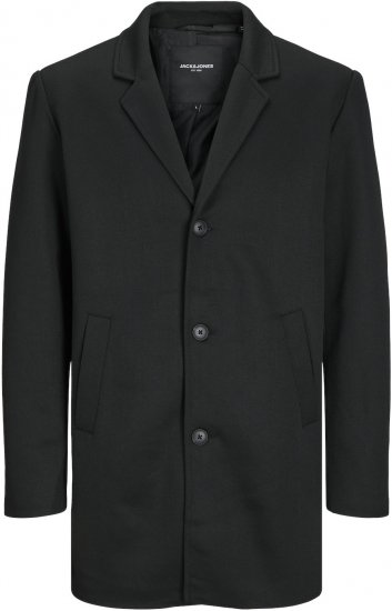 Jack & Jones JJCHUCK Overcoat Black - Bundy - Bundy Nadmerné Veľkosti 2XL-8XL