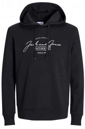 Jack & Jones JJFERRIS SWEAT Hoodie Black - Mikiny & Mikiny bez kapucne - Mikiny & Mikiny s Kapucňou 2XL-12XL