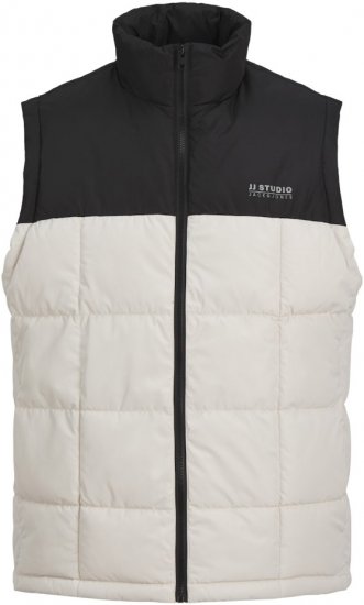 Jack & Jones BEN Square Quilted Bodywarmer Black/White - Bundy - Bundy Nadmerné Veľkosti 2XL-8XL