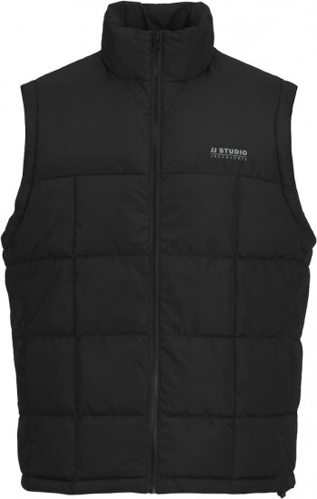 Jack & Jones BEN Square Quilted Bodywarmer Black - Bundy - Bundy Nadmerné Veľkosti 2XL-8XL