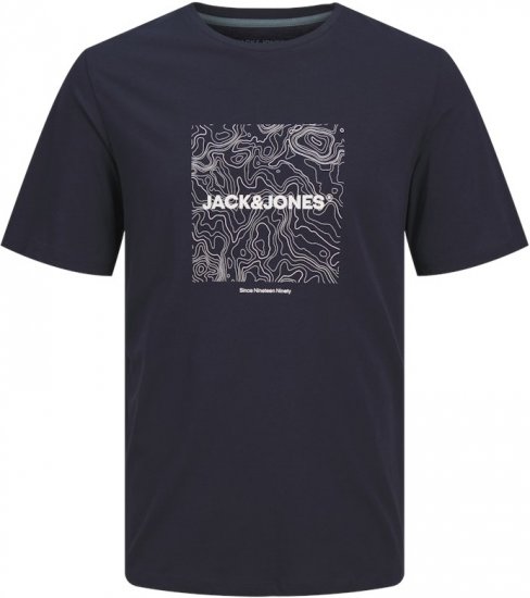 Jack & Jones LINER T-Shirt Navy Blazer - Tričká - Nadrozmerné tričká - 2XL-14XL