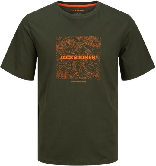 Jack & Jones LINER T-Shirt Kombu Green - Tričká - Nadrozmerné tričká - 2XL-14XL