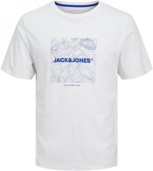 Jack & Jones LINER T-Shirt White - Tričká - Nadrozmerné tričká - 2XL-14XL