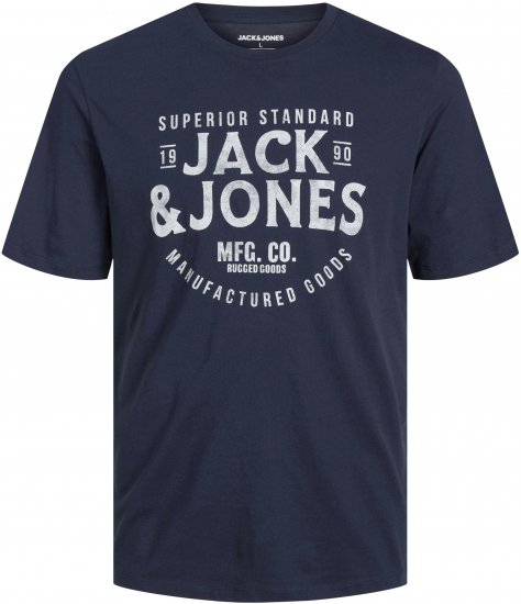 Jack & Jones JJJEANS T-Shirt Navy - Tričká - Nadrozmerné tričká - 2XL-14XL