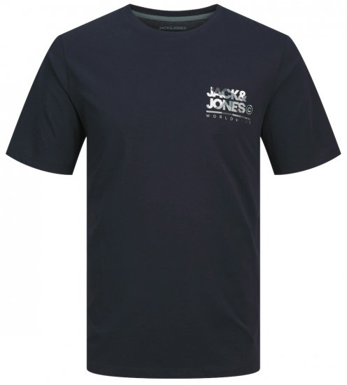 Jack & Jones JJLUKE T-Shirt Navy Blazer - Tričká - Nadrozmerné tričká - 2XL-14XL