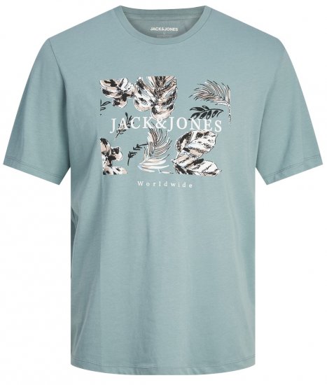 Jack & Jones JJFLOOR T-Shirt Goblin Blue - Tričká - Nadrozmerné tričká - 2XL-14XL