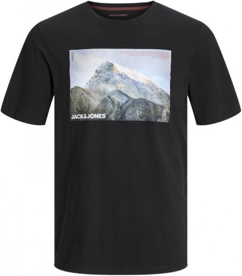 Jack & Jones MAINE T-Shirt Black - Tričká - Nadrozmerné tričká - 2XL-14XL