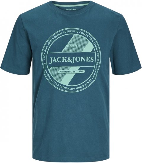 Jack & Jones JJRIO T-Shirt Deep Teal - Tričká - Nadrozmerné tričká - 2XL-14XL