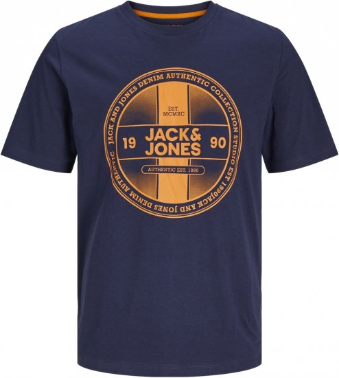 Jack & Jones JJRIO T-Shirt Navy Blazer - Tričká - Nadrozmerné tričká - 2XL-14XL