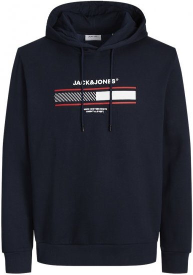 Jack & Jones South Hoodie Navy Blazer - Mikiny & mikiny bez kapucne - Mikiny & Mikiny s Kapucňou 2XL-12XL