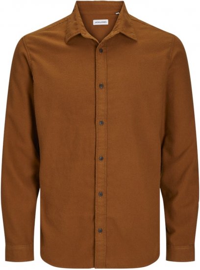 Jack & Jones JOSHUA LS Flannel Shirt Brown - Košele - Košele 2XL-10XL