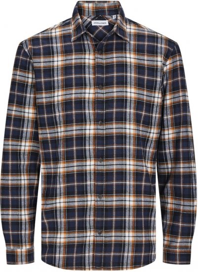 Jack & Jones JOSHUA LS Flannel Shirt Orange - Košele - Košele 2XL-10XL
