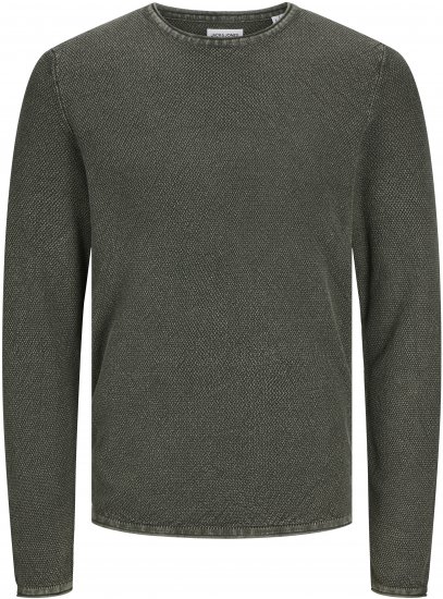 Jack & Jones JJDEAN Knitted Sweater Kombu Green - Mikiny & mikiny bez kapucne - Mikiny & Mikiny s Kapucňou 2XL-12XL