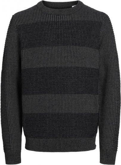 Jack & Jones HUGO Knitted Sweater Black - Mikiny & mikiny bez kapucne - Mikiny & Mikiny s Kapucňou 2XL-12XL