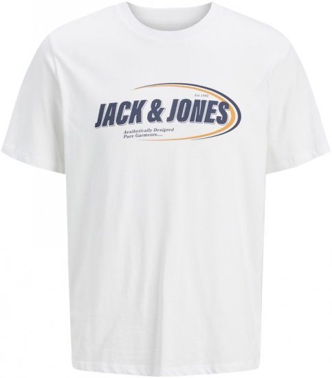 Jack & Jones Ray T-Shirt White - Tričká - Nadrozmerné tričká - 2XL-14XL