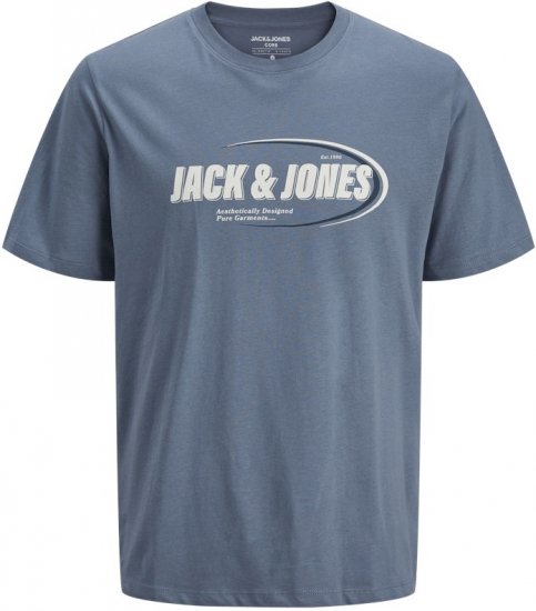 Jack & Jones RAY T-Shirt Flint Stone Blue - Tričká - Nadrozmerné tričká - 2XL-14XL