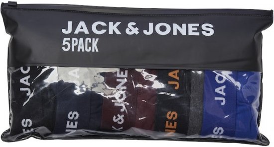 Jack & Jones EVERYDAY Trunks 5 Pack Black - Spodná bielizeň - Spodné Prádlo 2XL-8XL