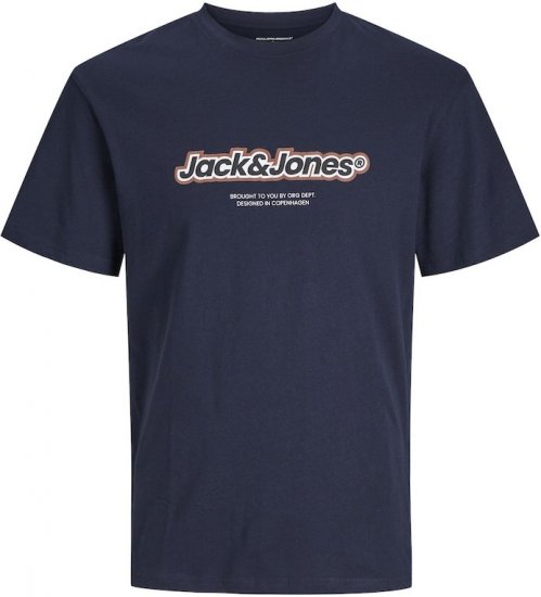 Jack & Jones ESTERBRO Newton T-Shirt Blue - Tričká - Nadrozmerné tričká - 2XL-14XL